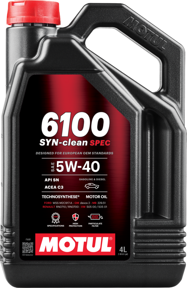MOTUL 6100 SYN-CLEAN 【5W40】20 Lペール缶 ★四輪用 MOTUL 6100 SYN-CLEAN SPEC 5W-40 - Motul